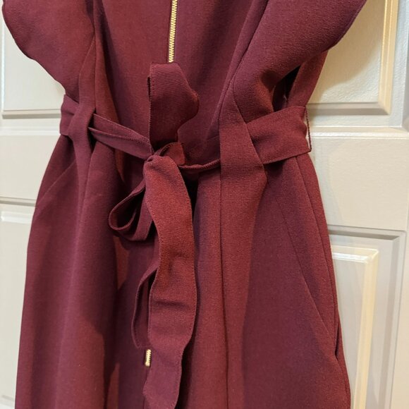 ELIZA J | Maroon Sheath Work Dress Tie Waist Size 2 - Picture 6 of 10
